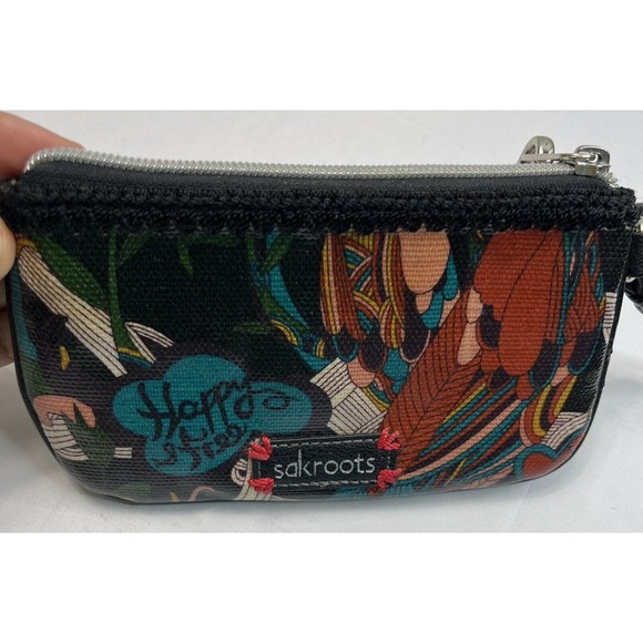 Sakroots Happy & Free Wristlet With Attached Key Ring Pockets - Picture 3 of 10